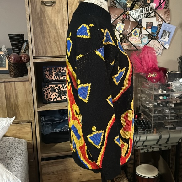 Ornate Vintage Metallic Sweater - Large - Picture 2 of 5